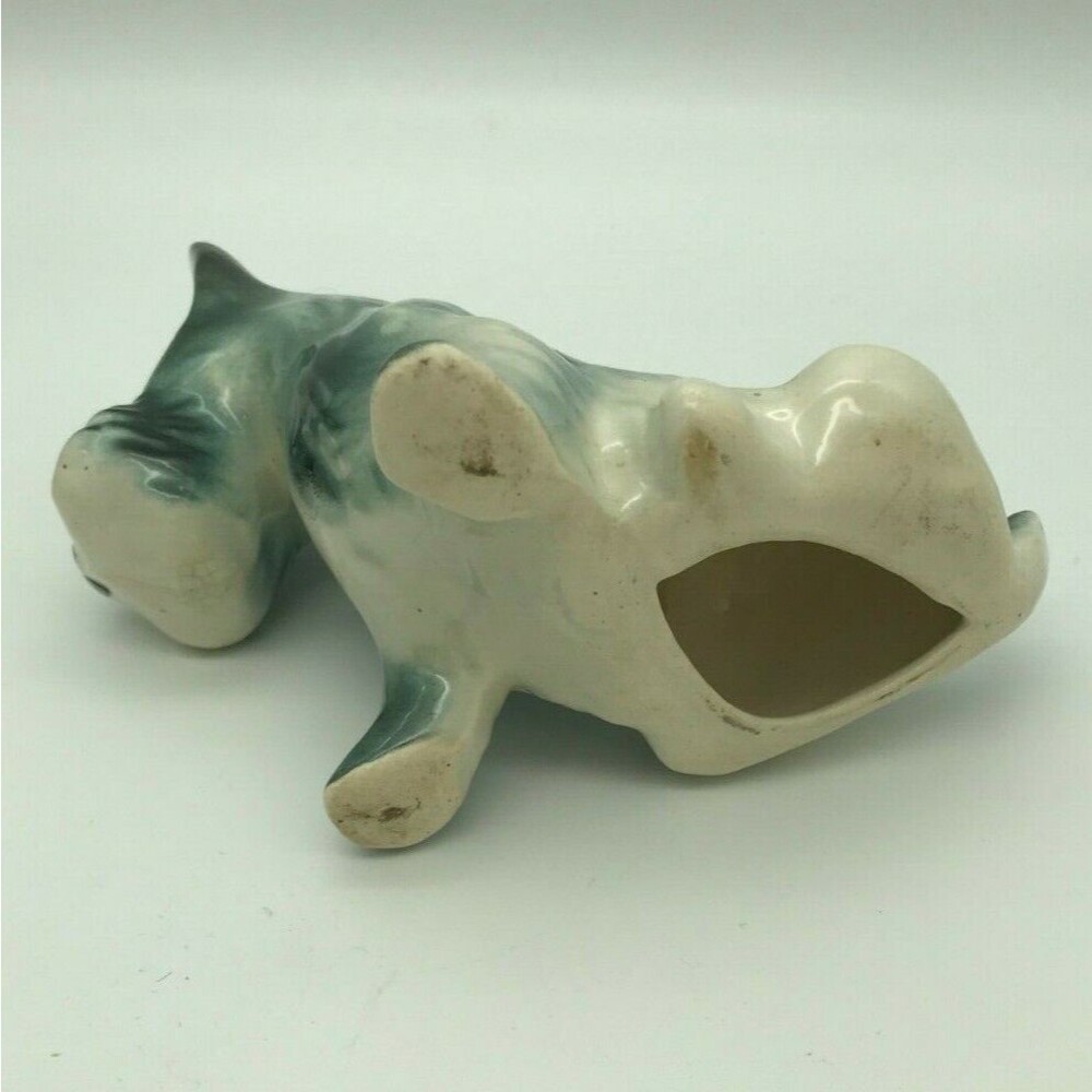 Vintage Scottie Dog Ceramic Figurine Black & Gray Puppy Scottish Terrier Dog - Picture 10 of 11